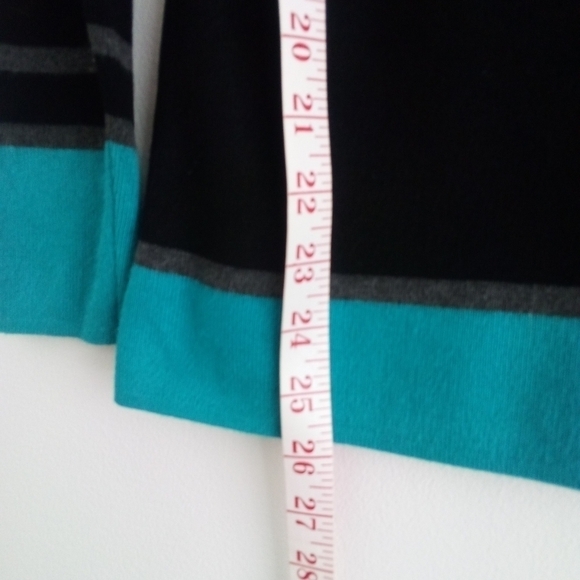 ALISON Sheri Design Luxury Knit Contemporary Sweater Grey/Black/Aqua Siz… - Picture 8 of 12